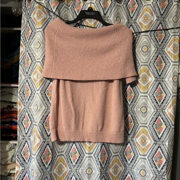 y2k off the shoulder fold over sweater - Picture 7 of 8